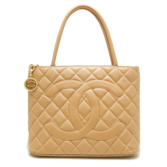 Chanel Reissue Tote Bag Caviar Skin Beige Gold Metal Fittings - Picture 1 of 8